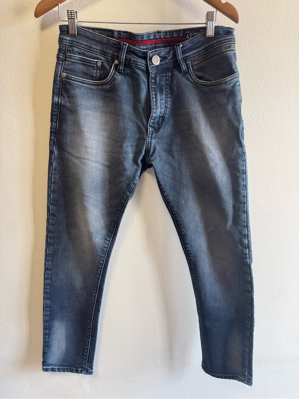 Armani Jeans Men’s Slim Jeans in Washed Blue